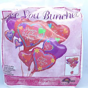 Happy Valetine's Day ~  18"/33" by Anagram Love You Bunches Balloons ~ Bouquet